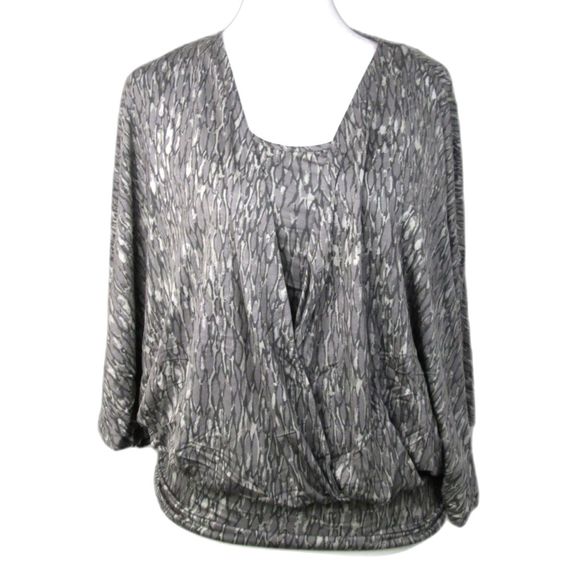 The Muses Lounge Grey Faux Wrap Top with Connected Tank XS NWOT (B12-42) - Picture 1 of 12